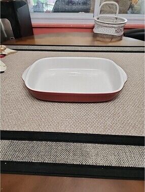 Corelle Coordinates Stoneware 9"x13" Red Open Roaster  Casserole Lasagne Pan